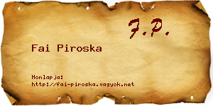 Fai Piroska névjegykártya