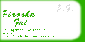 piroska fai business card